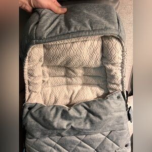 Cozy Gray Quilted Kids Stroller Footmuff